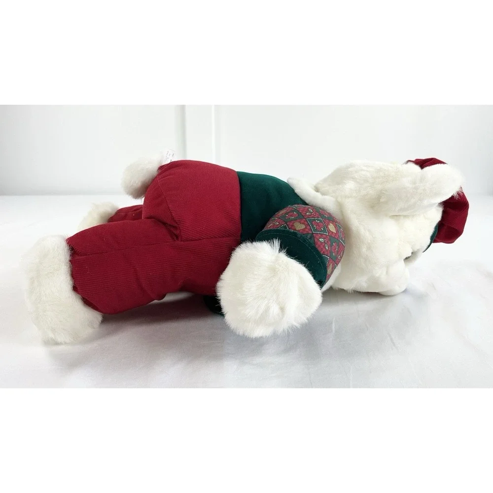 Vtg‎ 1996 MTY International Papa Teddy Bear Plush Christmas Green Vest Hat 20